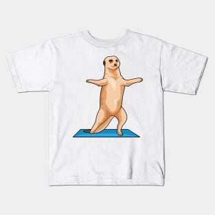 Meerkat at Fitness Stretching exercise Kids T-Shirt